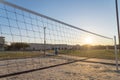 Close-up volleyball net on the community park in America Royalty Free Stock Photo