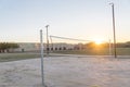 Close-up volleyball net on the community park in America Royalty Free Stock Photo