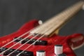 Close-up volume control of bass guitar Royalty Free Stock Photo