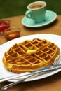 Close up waffle and butter Royalty Free Stock Photo