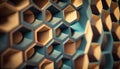 a close up of a wall made of hexagonals Royalty Free Stock Photo