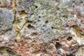 Close-up of a marl stone wall