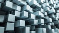 Abstract 3D Cube Wall.Dynamic Cube Facade Royalty Free Stock Photo