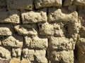 Close-up of wall made of stacked stones Royalty Free Stock Photo