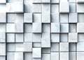 A close up of a wall made of white cubes Royalty Free Stock Photo