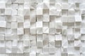 Close up of a wall made of white cubes, perfect for architectural design projects Royalty Free Stock Photo
