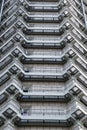 Close-up wall of multi-story residential business minimalistic building