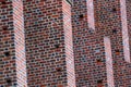 Close-up on the wall of a red brick building. Background Royalty Free Stock Photo