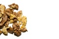 Close-up of walnut. The fruits of walnut. Royalty Free Stock Photo