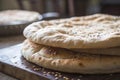 a close up of warm fluffy khubz arabic flatbread Royalty Free Stock Photo