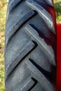 Close up of a warn tractor tire Royalty Free Stock Photo