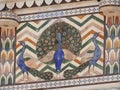 Close up of a wasp nest hanging from the ceiling of a building at outdoors, in Amber Fort near Jaipur, Rajasthan, India