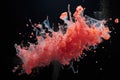 close-up of water balloon burst, particles scattered mid-air Royalty Free Stock Photo