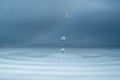 Close-up of a water drop and splash background, small impact causes big changes. Royalty Free Stock Photo