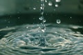 Close up of water drop splash on water surface Ai photo Royalty Free Stock Photo