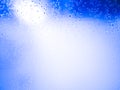 Close-up, water droplets on frosted glass shower room or window, door, white light reflected from inside, blue wall, Royalty Free Stock Photo