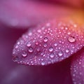 A close up of water droplets on a pink flower Royalty Free Stock Photo