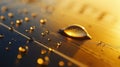 Water Droplets Cling to Surface of Solar Panel in Bright Sunlight Royalty Free Stock Photo