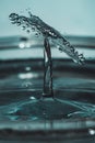 Close up of water drops colliding