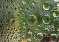 Close up of water drops on glass surface