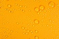 Close up of water drops on yellow tone background. Abstract Black and White Royalty Free Stock Photo