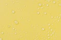 Close up of water drops on yellow tone background. Abstract Black and White Royalty Free Stock Photo