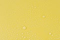 Close up of water drops on yellow tone background. Abstract Black and White Royalty Free Stock Photo