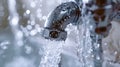 Close-up of water flowing from a faucet