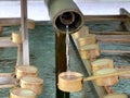 Water fountain for ritual purification at meiji shrine in tokyo Royalty Free Stock Photo