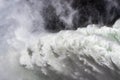 Close up of water jet released at O`Shaughnessy Dam from Hetch Hetchy Reservoir in Yosemite National Park;  One of the main Royalty Free Stock Photo