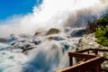 Close up of water rushing over Niagara Falls