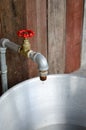 Close up a water valve in old bathroom vintage style, Rusted tap Royalty Free Stock Photo