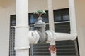 Water valve, The rust Water valve, and pipe outside building Royalty Free Stock Photo