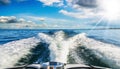 Close-up of the Water Wake of a Speedboat or Ship - Generative Ai Royalty Free Stock Photo