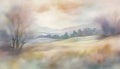 Abstract image of Vintage pastel countryside landscapev