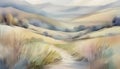 Abstract image of Vintage pastel countryside landscapev