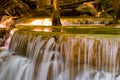 Close up waterfall in deep forest jungle Royalty Free Stock Photo