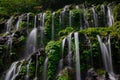 Close up of waterfall. Dynamic water flow. Waterscape background. Nature and environment concept. Banyu Wana Amertha waterfall Royalty Free Stock Photo