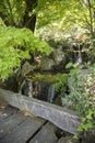 Close-up of a waterfall in a Japanese garden Royalty Free Stock Photo