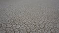 Close up waterless dry land / dry soil. Cracked ground texture pattern background. Global warming effect. Cracked dry land. Royalty Free Stock Photo