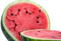 Close-up of a watermelon cut into two halves Royalty Free Stock Photo