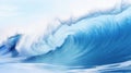 A close up of a wave crashing into the ocean, AI