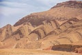 Close up of wave-shaped eroded mountains