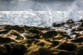 Close up of waves hitting the rocky beach on Singer Island Florida Royalty Free Stock Photo