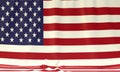 close-up waving the flag of America. flag symbols of America - Closeup of the ruffled American flag