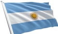 close up waving flag of Argentina