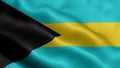 Close up waving flag of Bahamas. Royalty Free Stock Photo