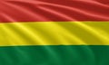 close up waving flag of Bolivia
