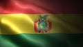 Close up waving flag of Bolivia. Flag symbols of Bolivia.