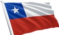 close up waving flag of Chile